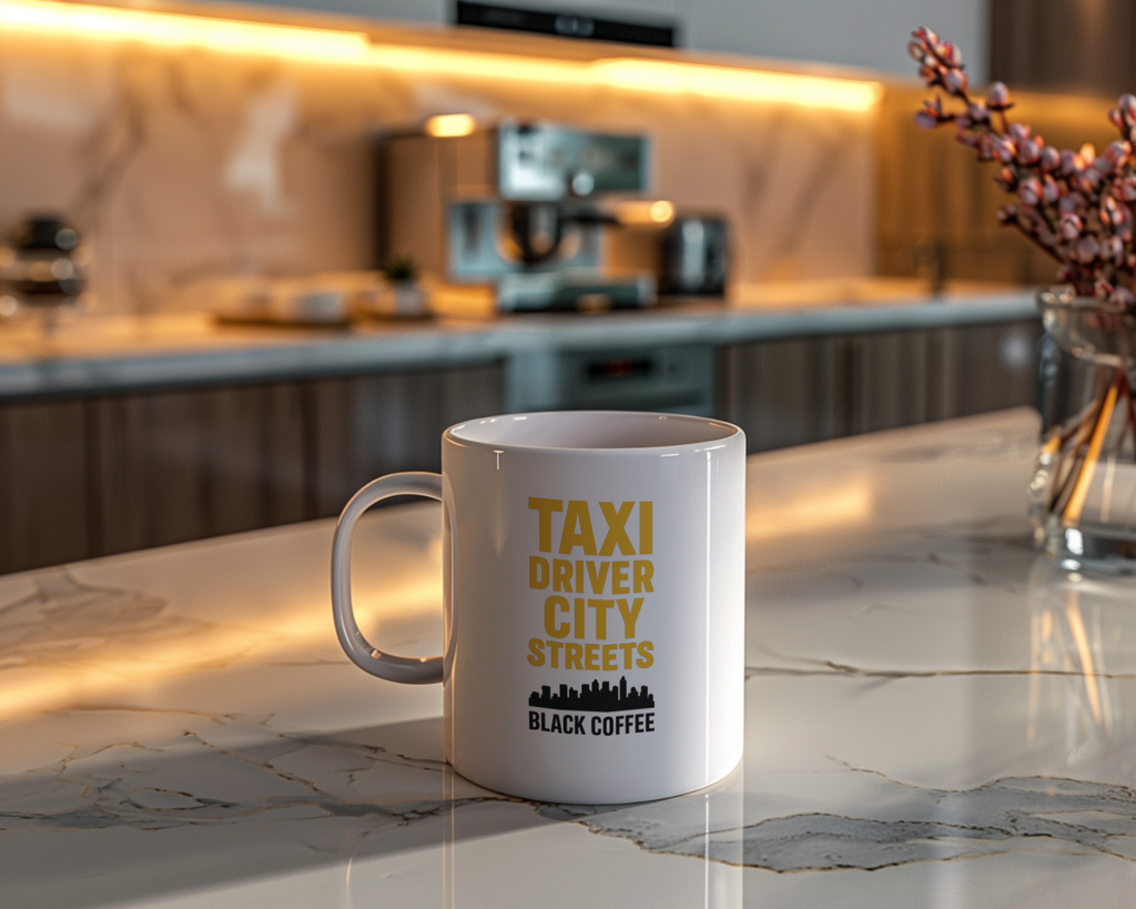Taxicab Driver City Streets And Black Coffee Coffee Mug | Coffee Lover Gift | Ceramic Mug