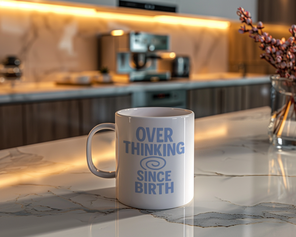 Anxiety Club Member Overthinking Since Birth Coffee Mug | Unique Gift | Ceramic Mug