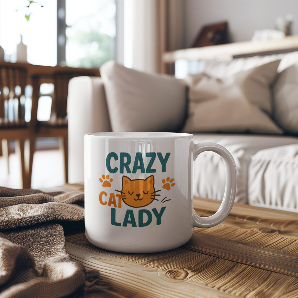 Not Crazy Just Cat Lady Coffee Mug | Cat Lover Gift | Ceramic Mug