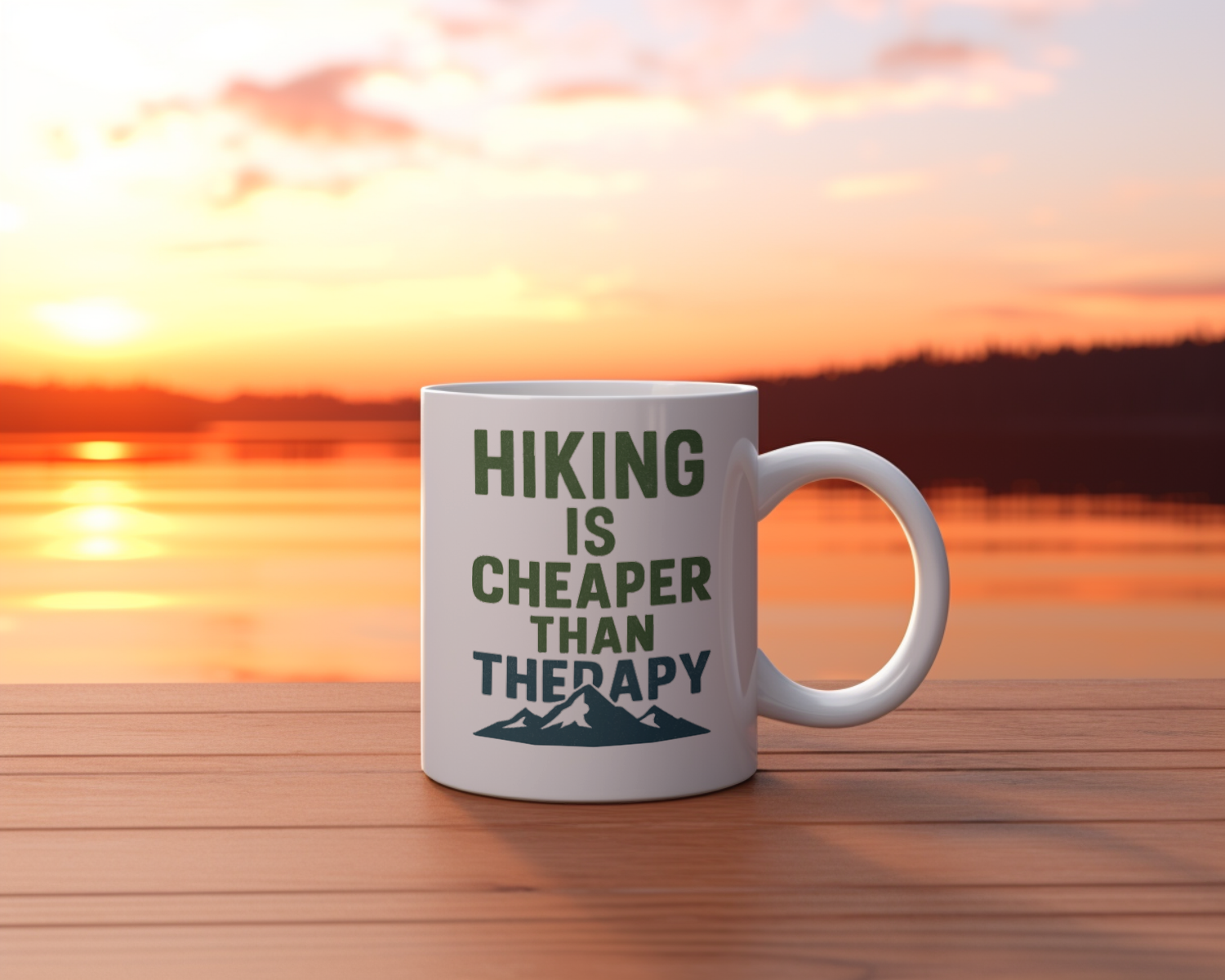 Hiking Is Cheaper Than Therapy Coffee Mug | Hiking Lover Gift | Ceramic Mug