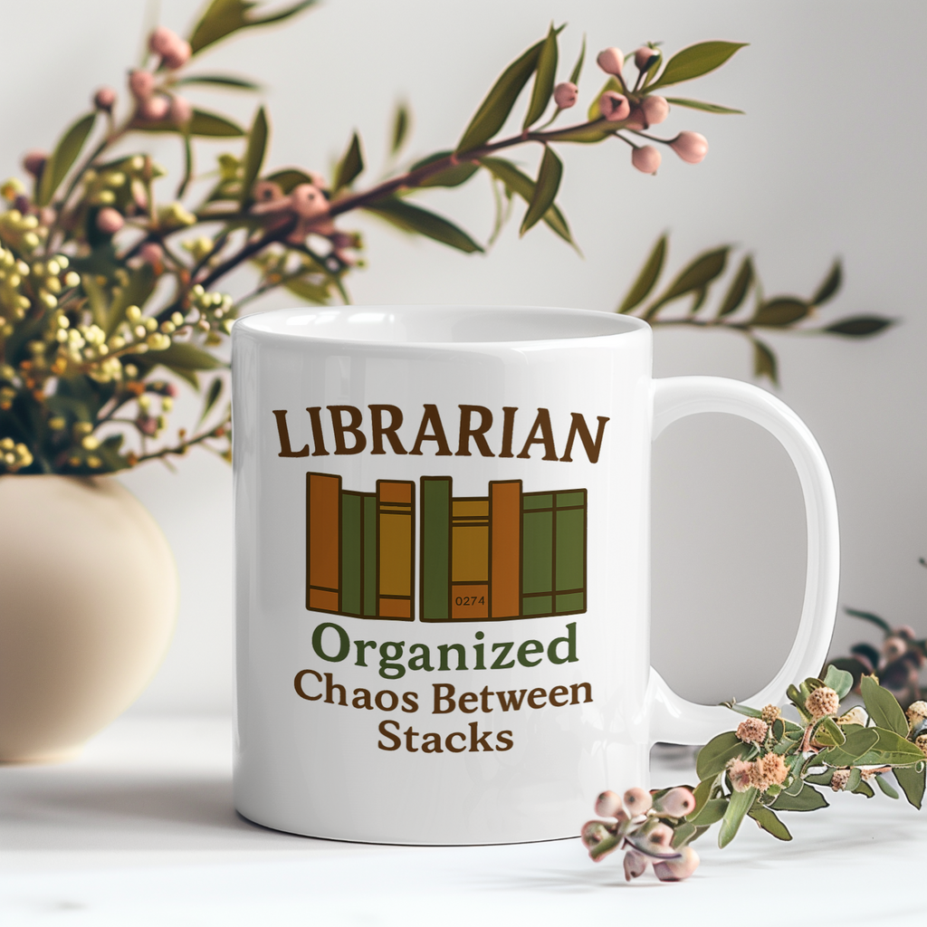 Librarian Organized Chaos Between The Stacks Ceramic Mug