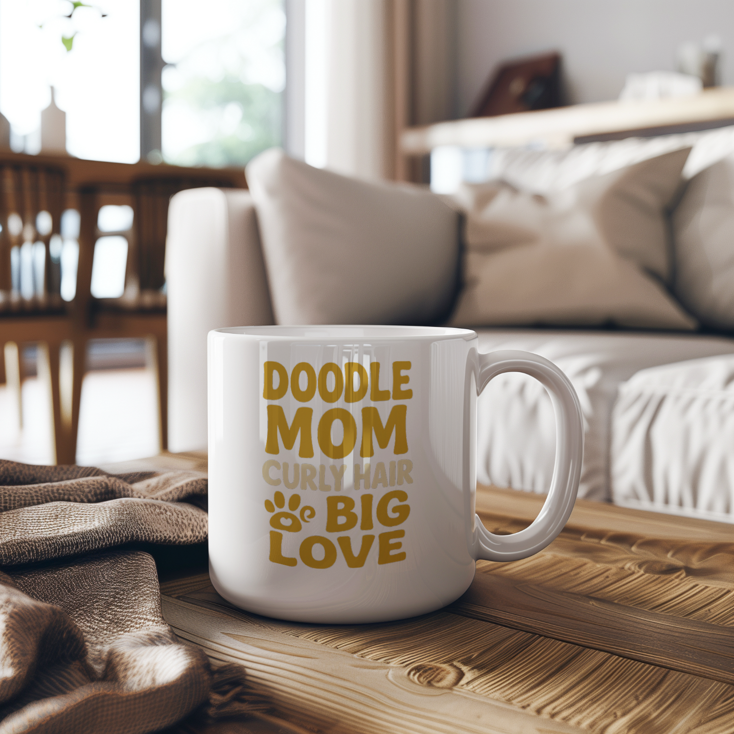 Doodle Mom Curly Hair Big Personality Coffee Mug | Gift for Mom | Ceramic Mug