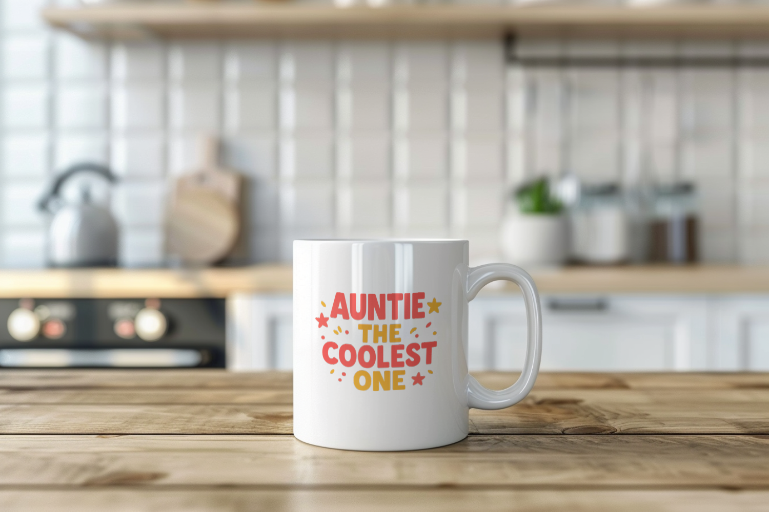 Auntie The Coolest One In The Family Coffee Mug | Unique Gift | Ceramic Mug