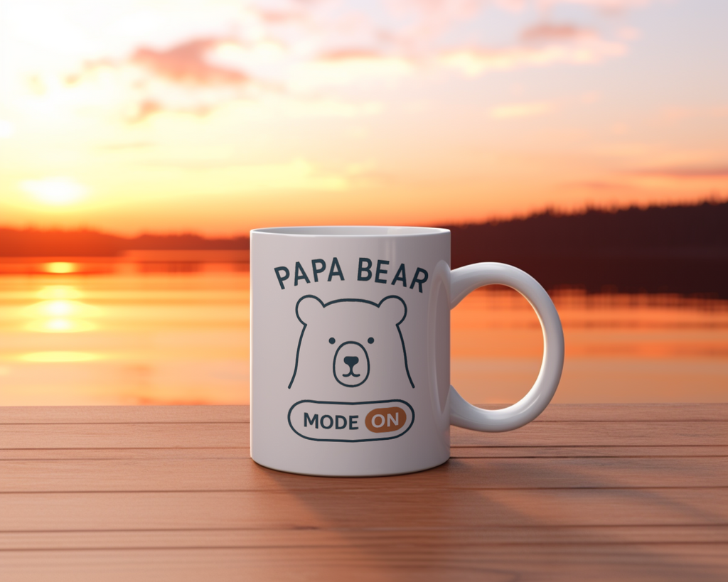 Growl Before Coffee Papa Bear Vibes Coffee Mug | Funny Dad Humor | Ceramic Mug