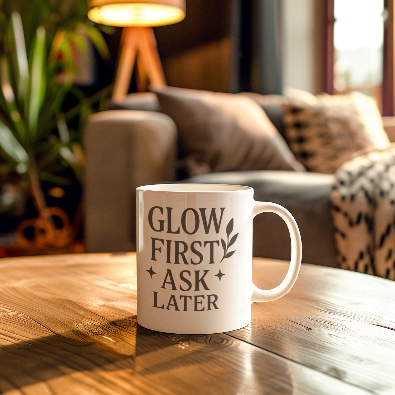 Esthetician Glow First Ask Questions Later Coffee Mug | Unique Gift | Ceramic Mug
