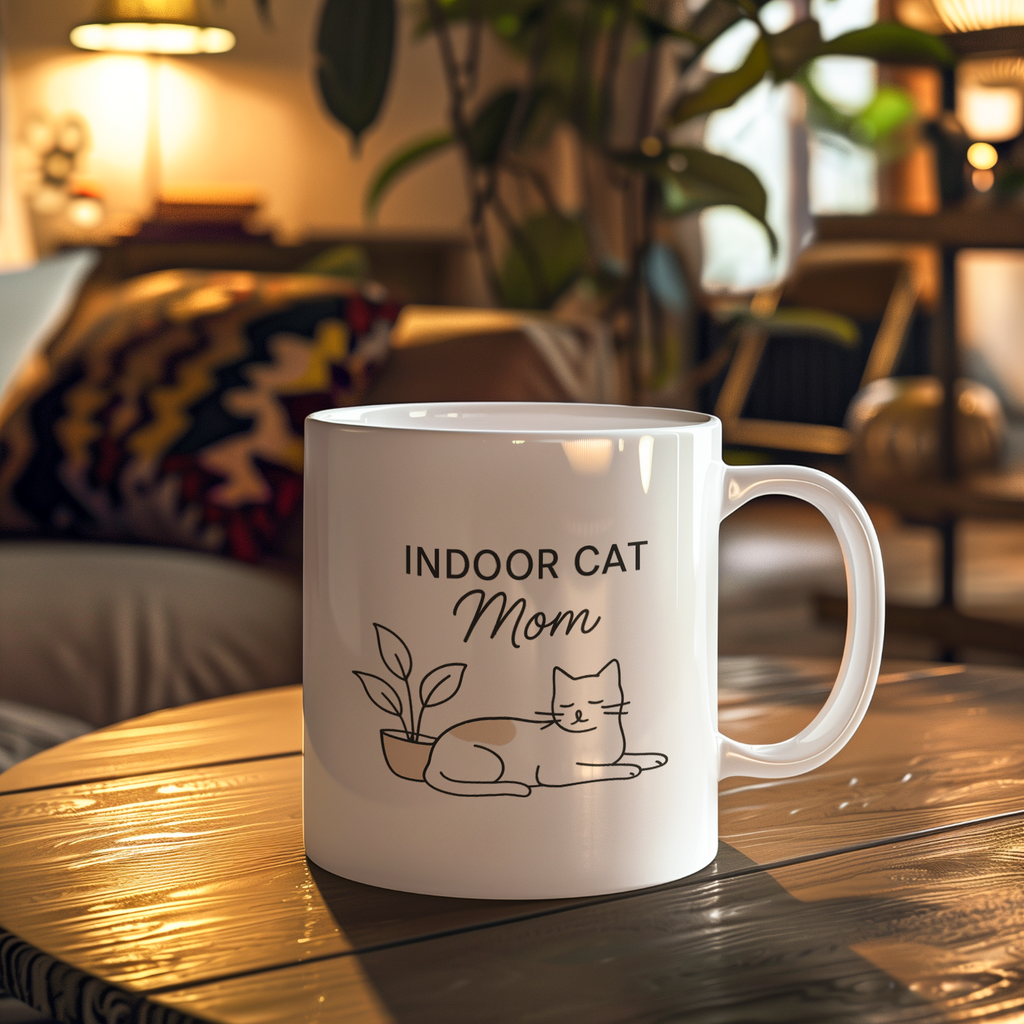 Proud Indoor Cat Parent Coffee Mug | Cat Lover Gift | Ceramic Mug