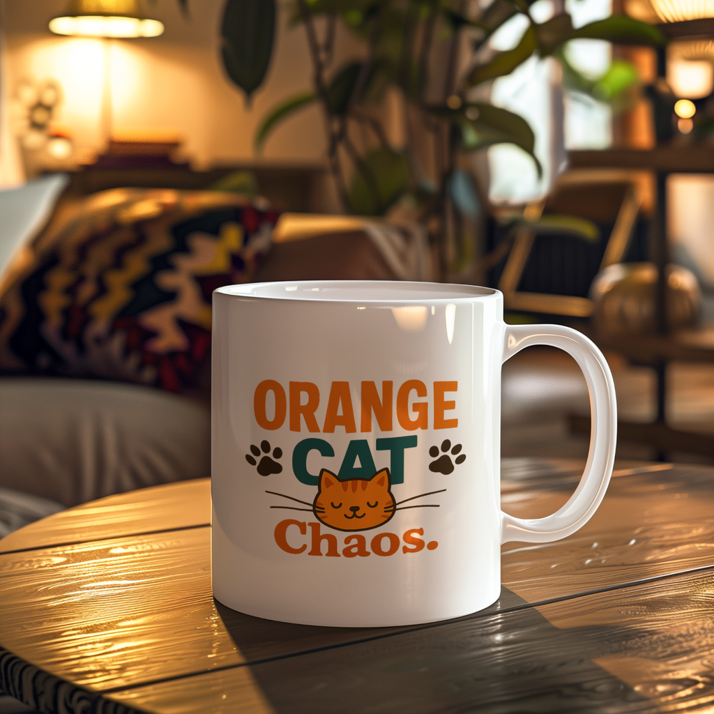 Orange Cat Owner Know The Chaos Coffee Mug | Funny Cat Gift | Ceramic Mug