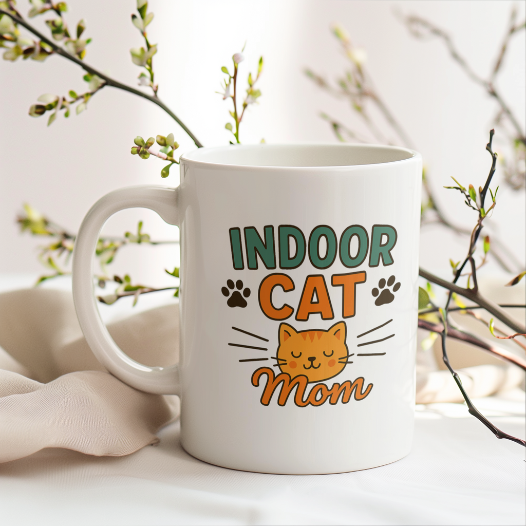 Homebody Cat Mom Club Coffee Mug | Indoor Cat Owner Gift | Ceramic Mug