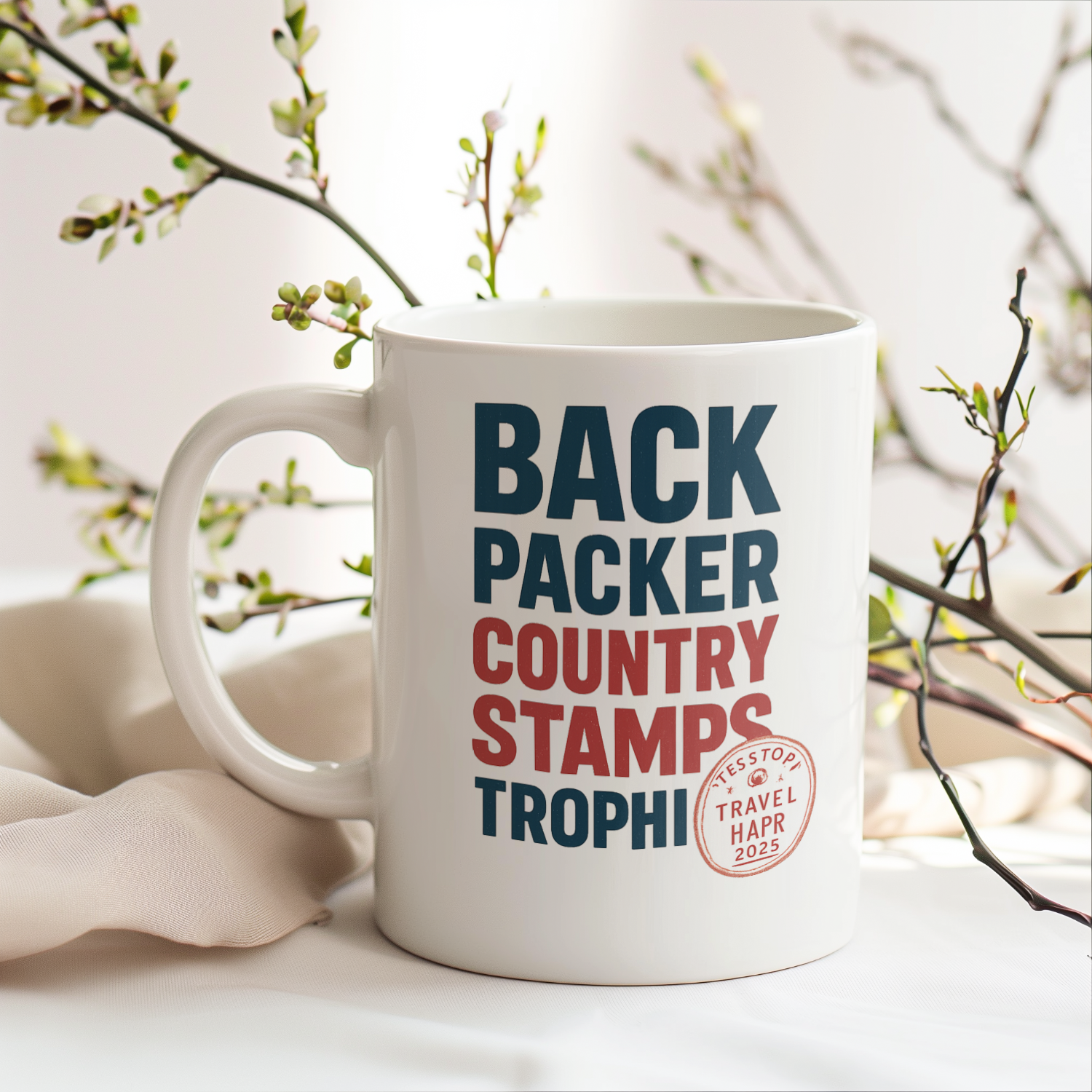 Backpacker Country Stamps Are My Trophy Wall Coffee Mug | Unique Gift | Ceramic Mug