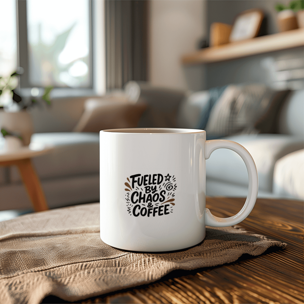 Fueled By Chaos And Coffee Mom Coffee Mug | Gift for Mom | Ceramic Mug