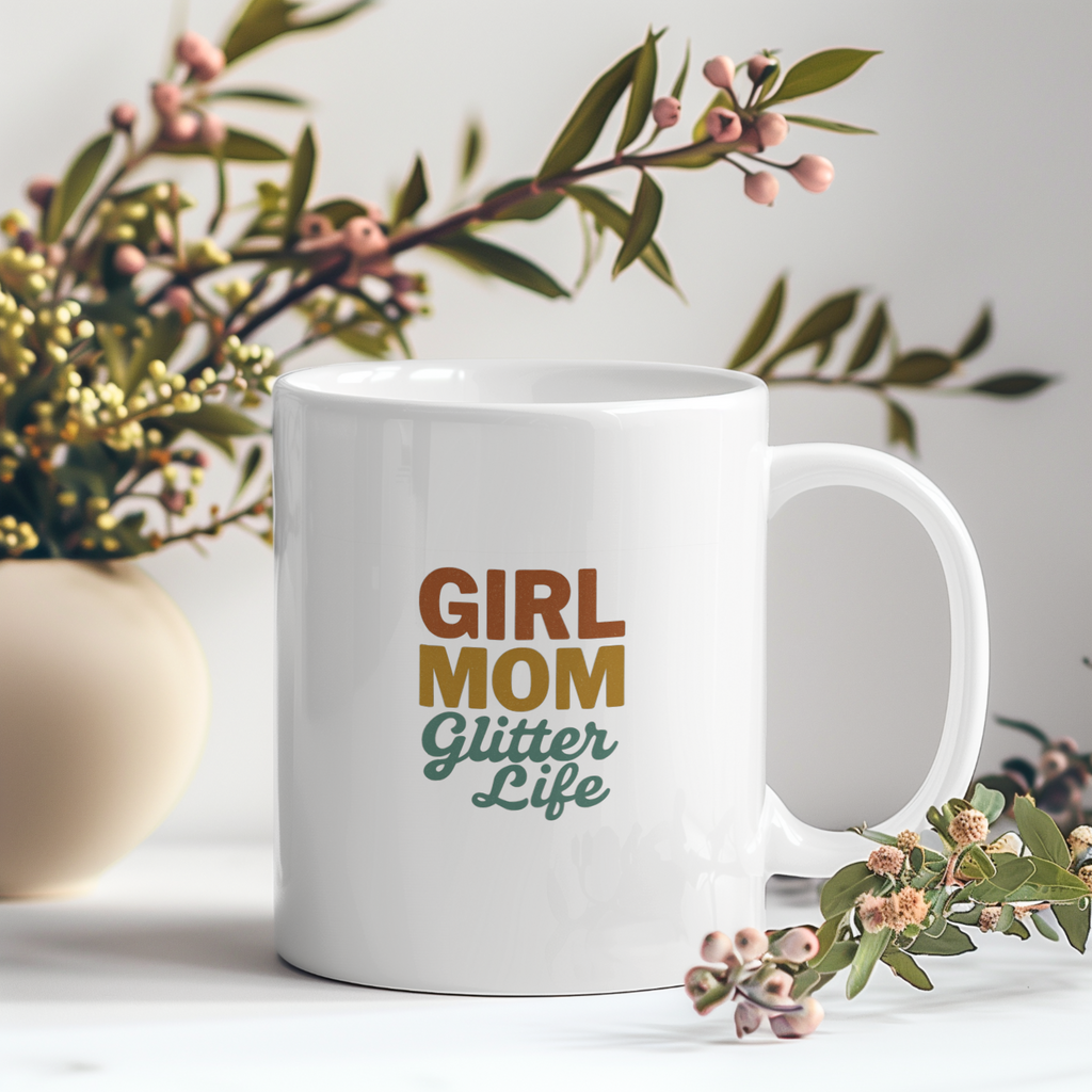 Raising Girls And Drinking Coffee Coffee Mug | Girl Mom Humor | Ceramic Mug