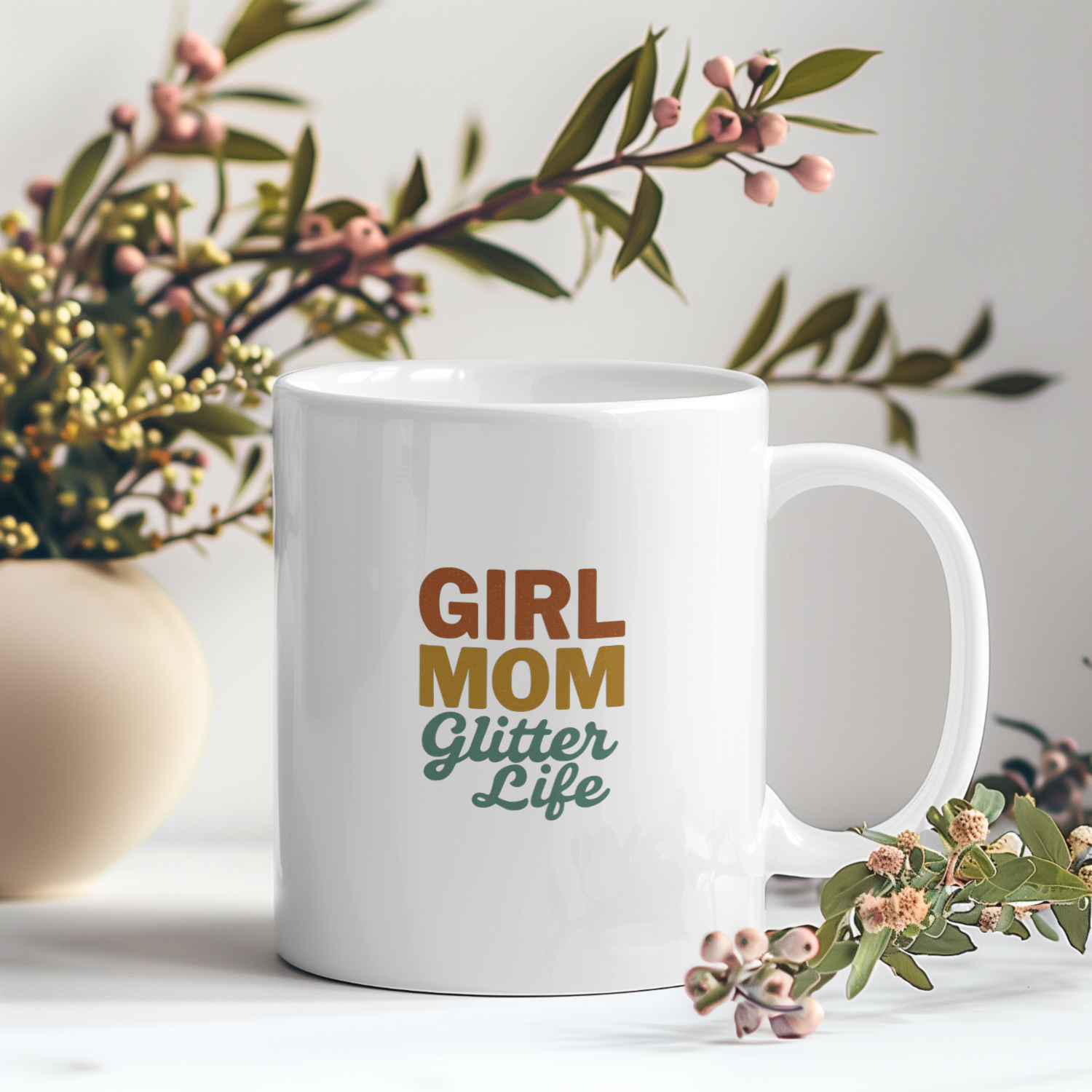 Raising Girls And Drinking Coffee Coffee Mug | Girl Mom Humor | Ceramic Mug