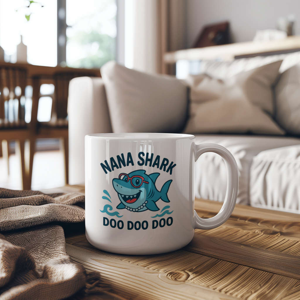 Nana Shark Doo Doo Funny Coffee Mug | Funny Gift | Ceramic Mug