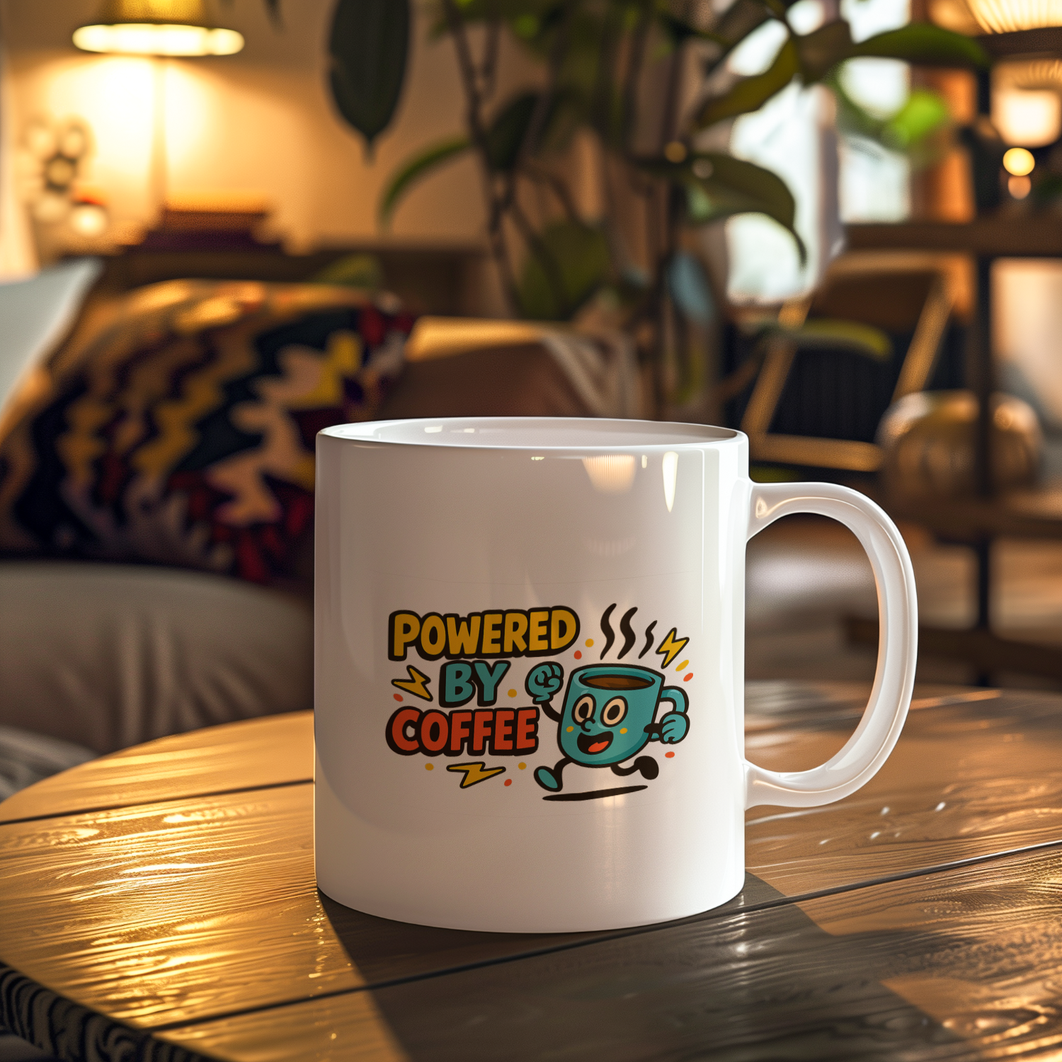 Officially Powered By Coffee Status Good Coffee Mug | Funny Coffee Gift | Ceramic Mug