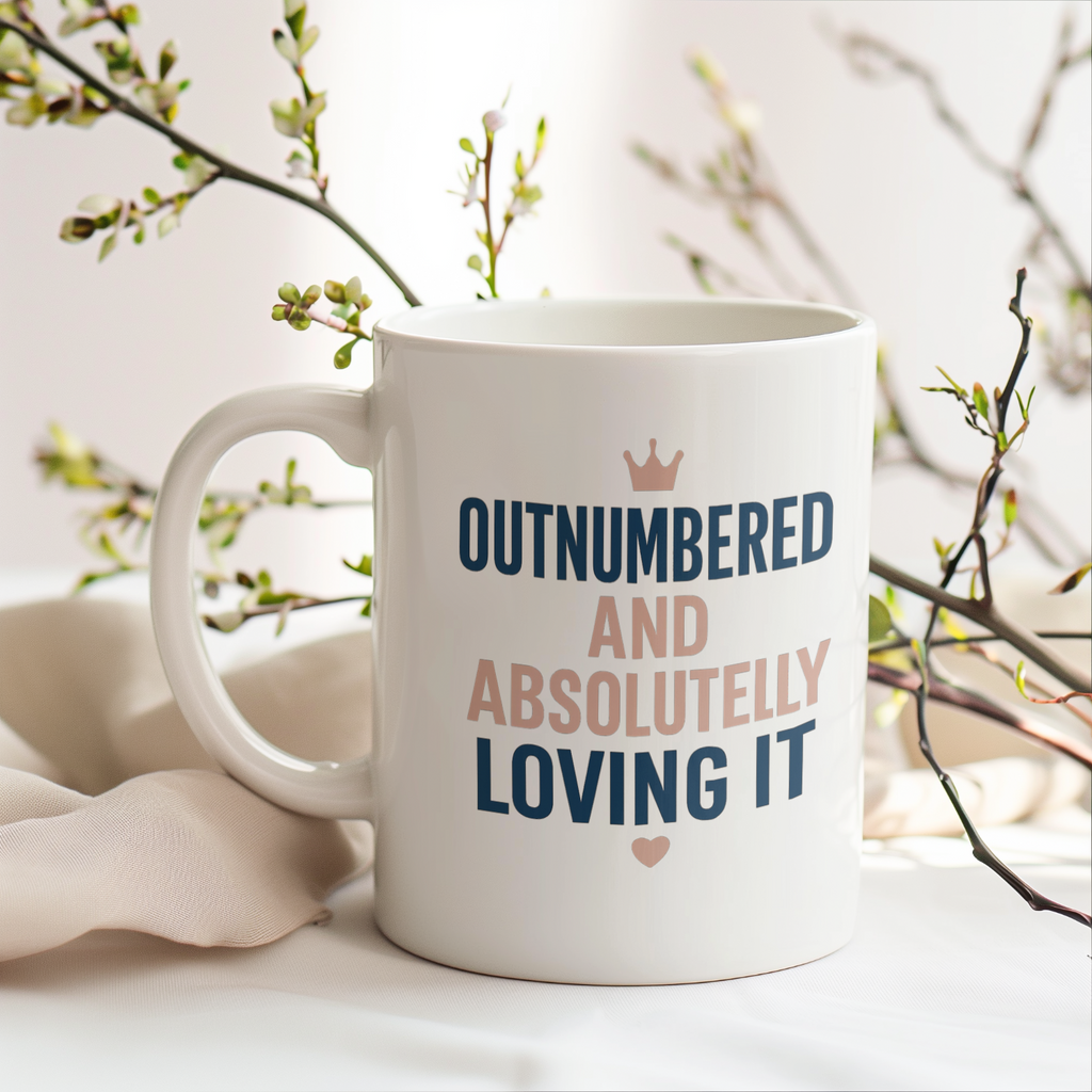 Girl Dad Outnumbered And Absolutely Loving It Coffee Mug | Gift for Dad | Ceramic Mug
