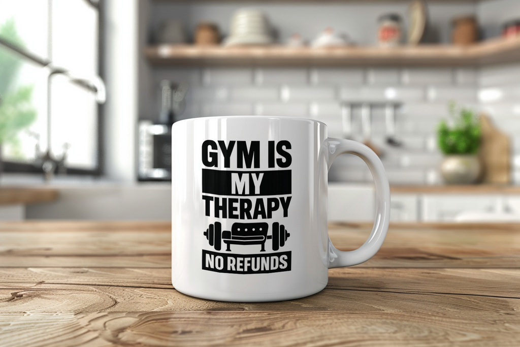 Gym Is My Therapy No Refunds Coffee Mug | Unique Gift | Ceramic Mug