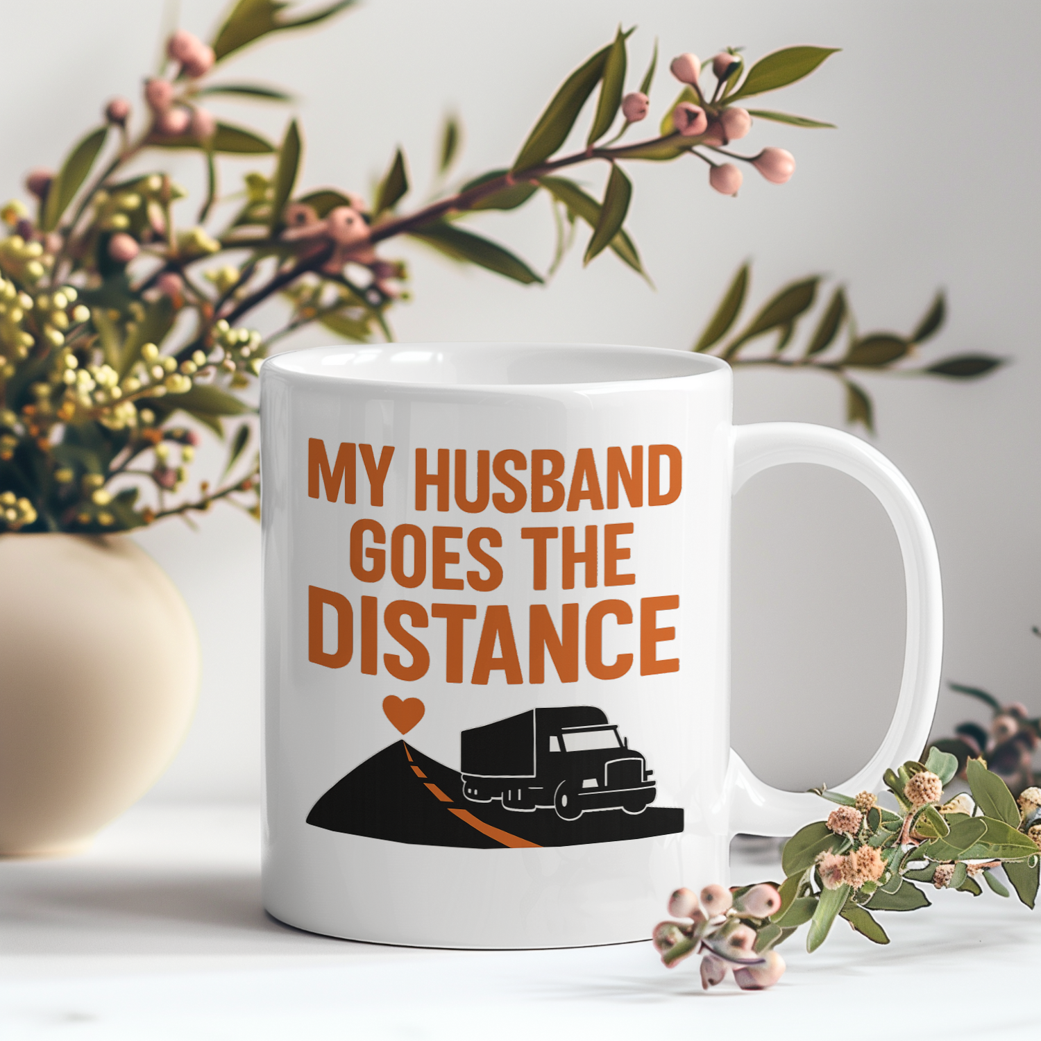 Trucker Husband Long Haul Love Coffee Mug | Unique Gift | Ceramic Mug