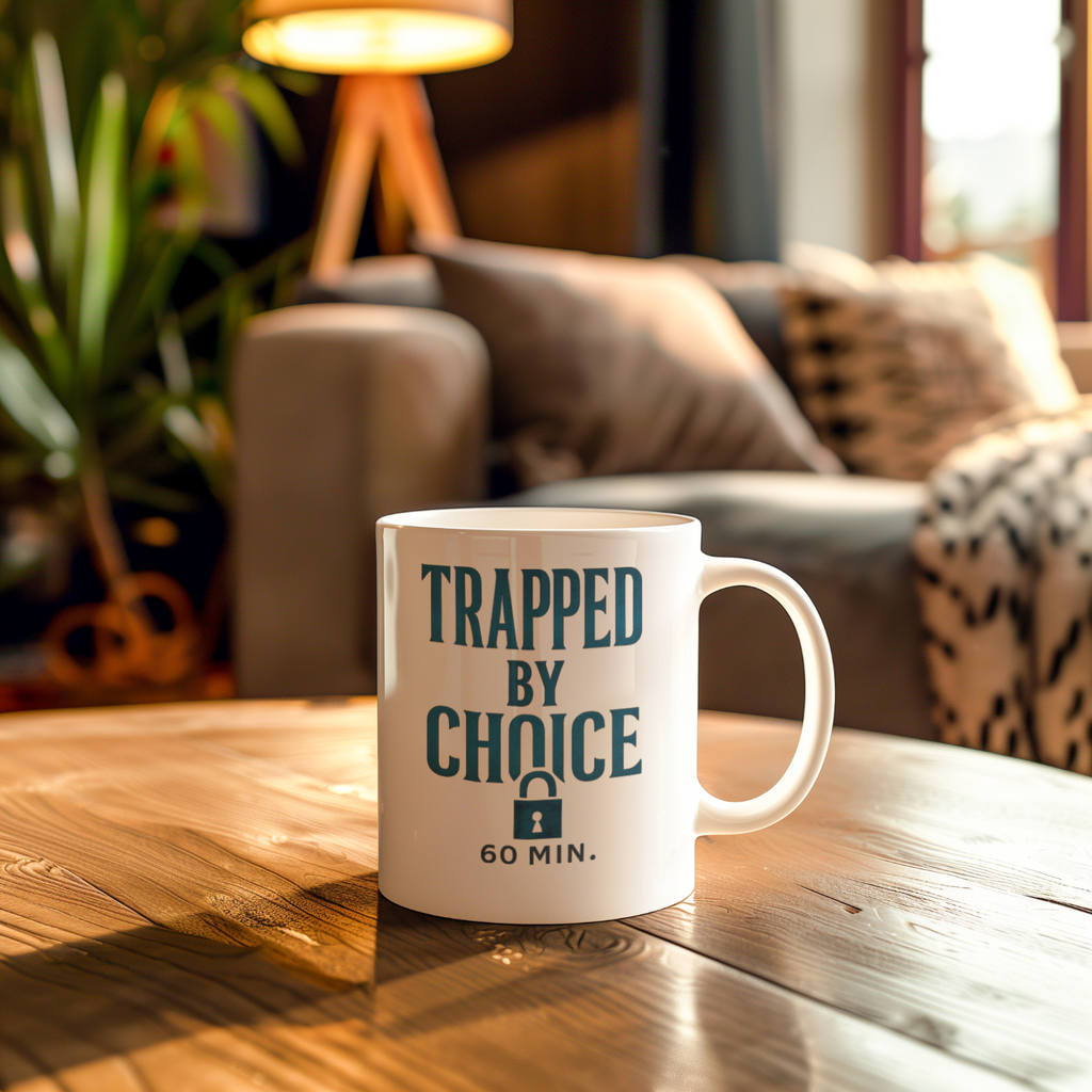 Escape Room Addict Trapped By Choice Coffee Mug | Unique Gift | Ceramic Mug