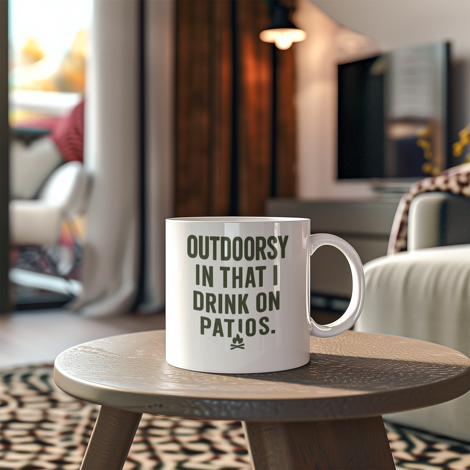 I Am Outdoorsy in That I Drink on Patios Coffee Mug | Unique Gift | Ceramic Mug