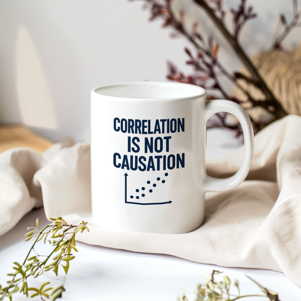 Data Scientist Correlation Is Not Causation Coffee Coffee Mug | Coffee Lover Gift | Ceramic Mug