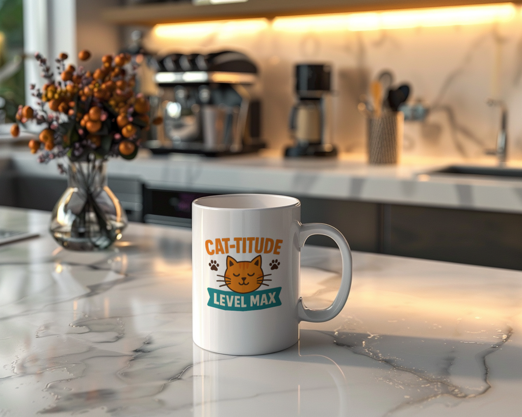 Resting Cat Face On Point Coffee Mug | Funny Cat Humor | Ceramic Mug