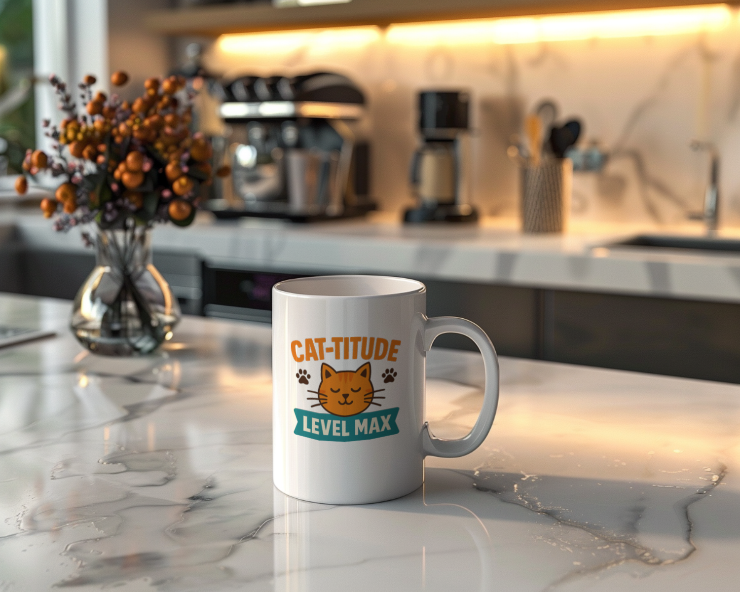 Resting Cat Face On Point Coffee Mug | Funny Cat Humor | Ceramic Mug