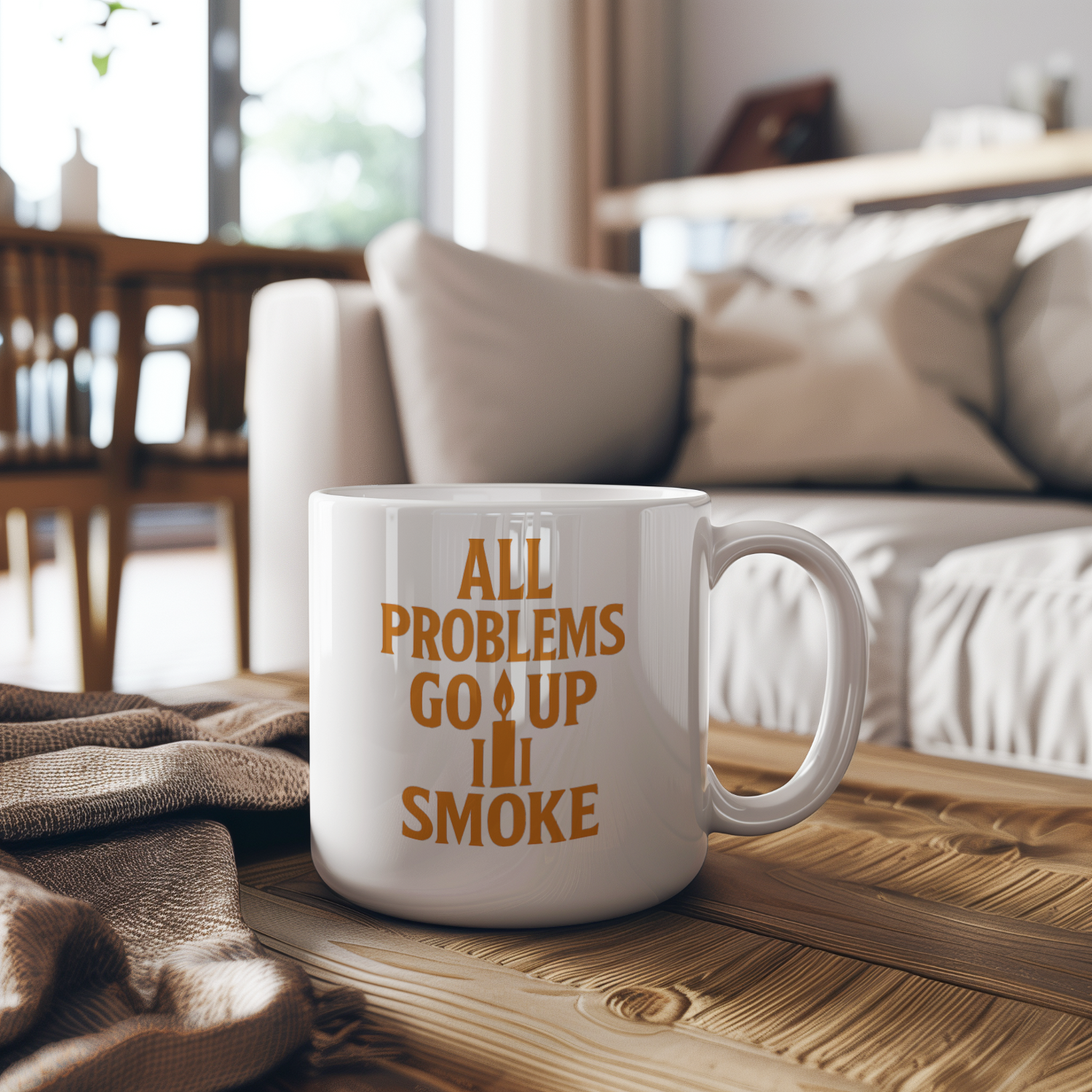 Candle Maker All Problems Go Up In Smoke Coffee Mug | Unique Gift | Ceramic Mug