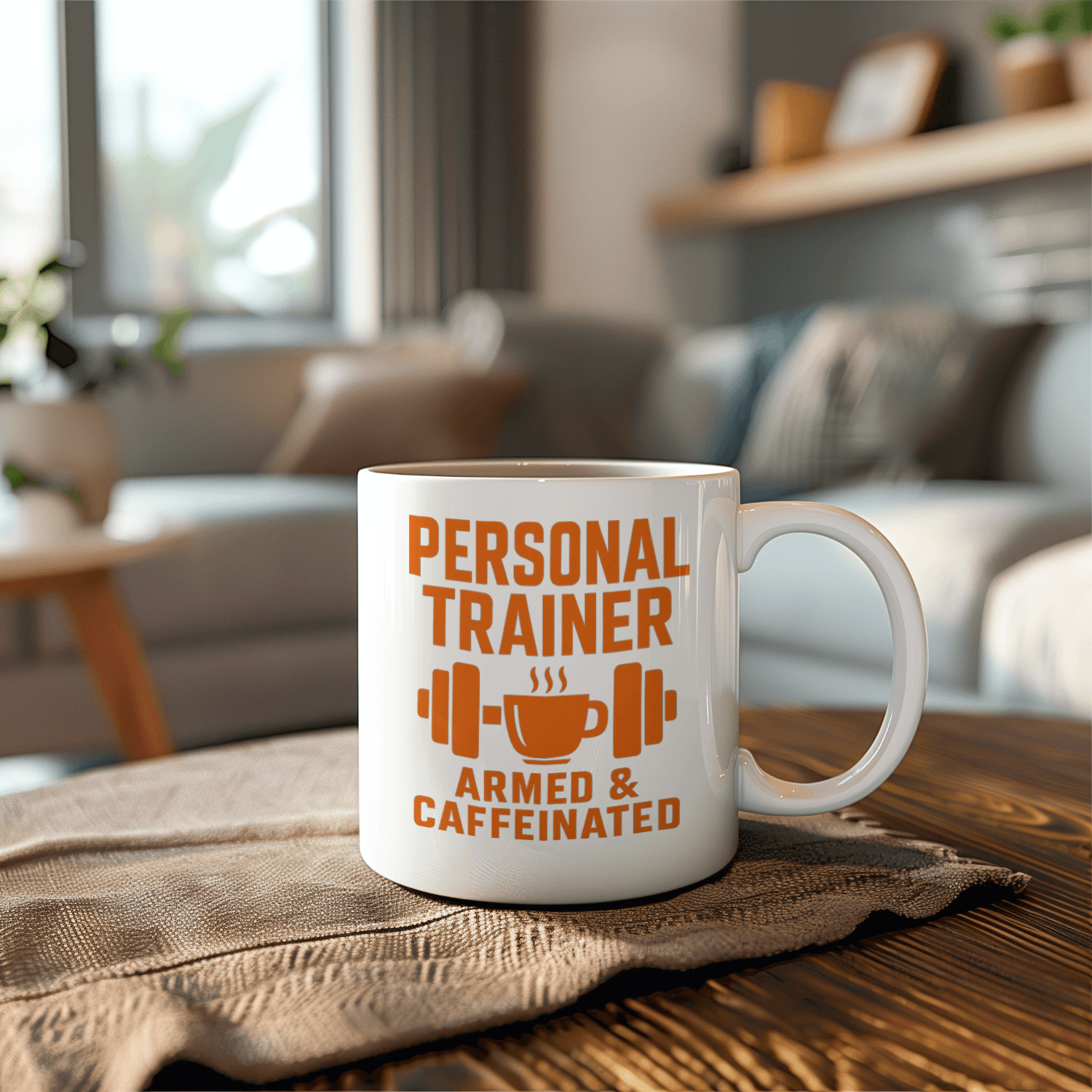 Personal Trainer Armed And Caffeinated Coffee Mug | Unique Gift | Ceramic Mug