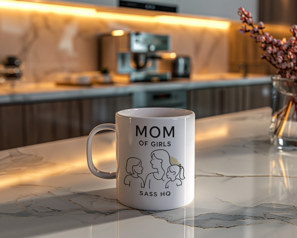 Mom Of Girls Glitter In My Coffee Coffee Mug | Girl Mom Humor | Ceramic Mug