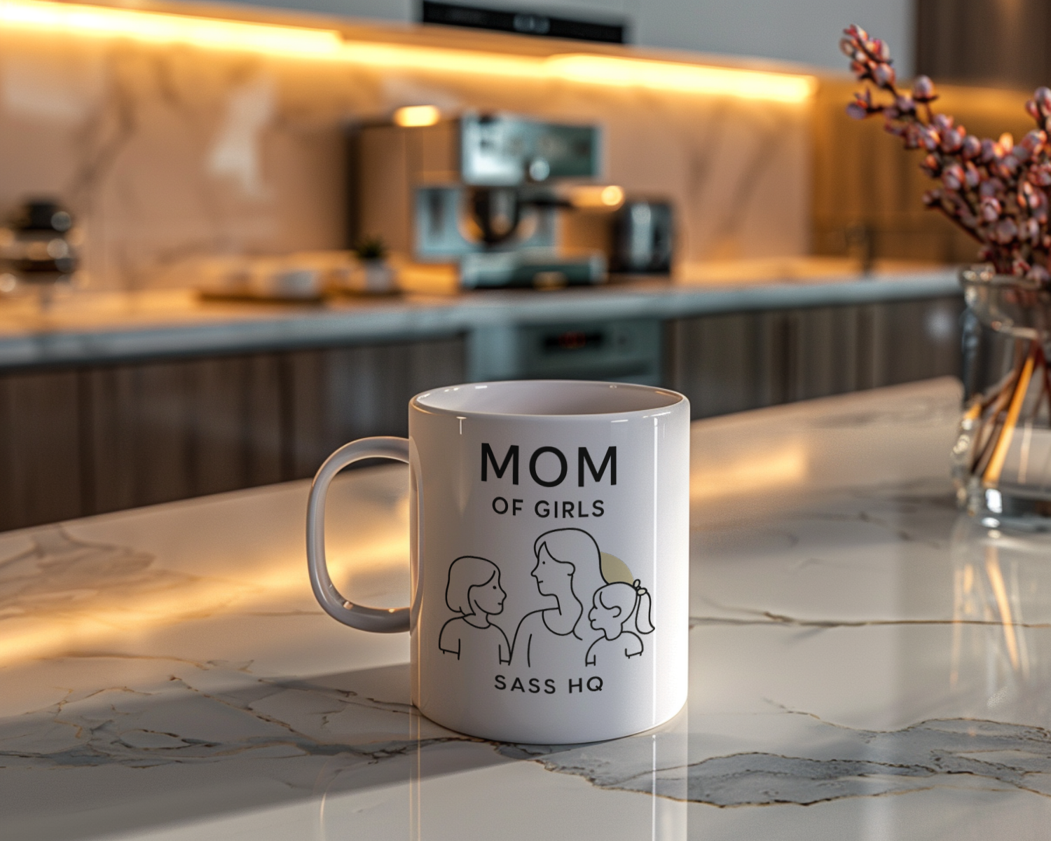 Mom Of Girls Glitter In My Coffee Coffee Mug | Girl Mom Humor | Ceramic Mug