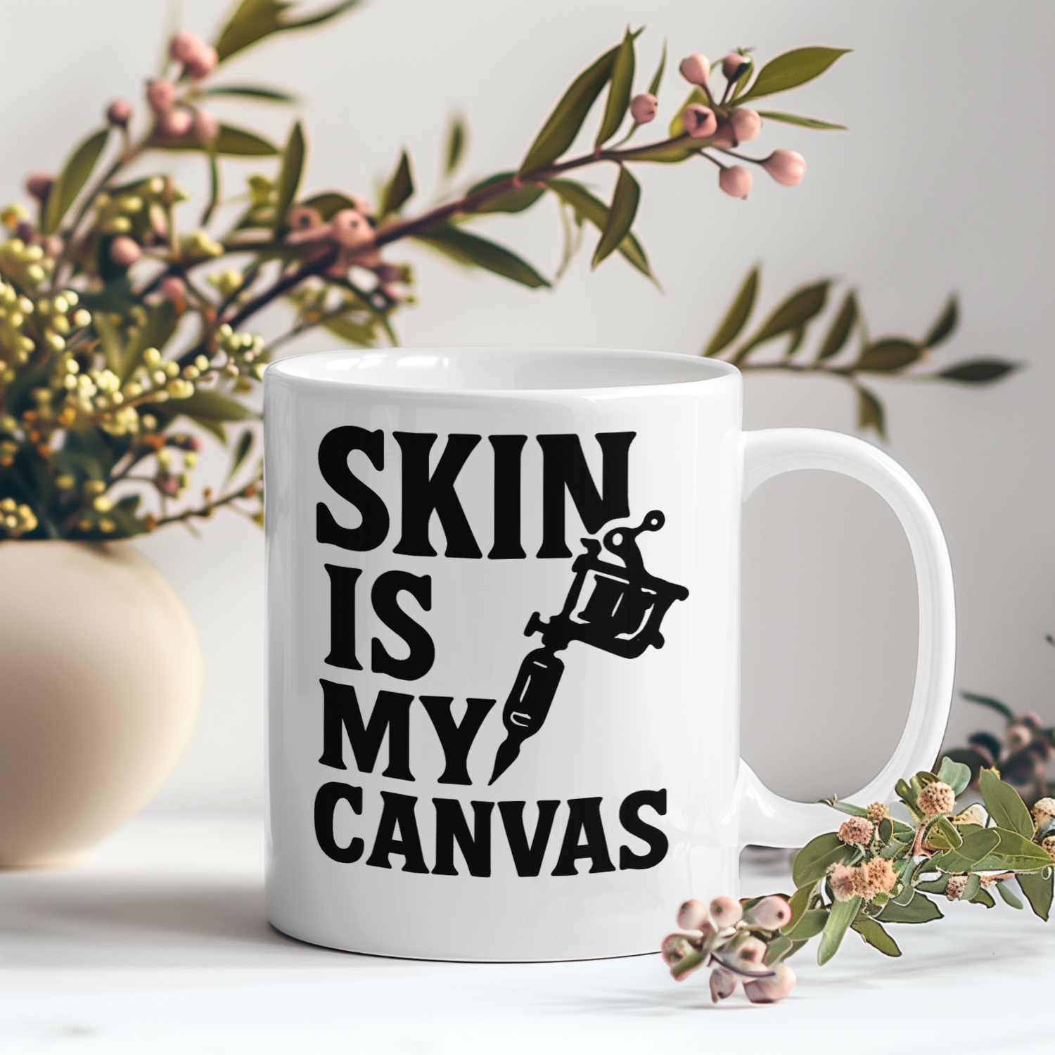 Tattoo Artist Skin Is My Canvas Coffee Mug | Unique Gift | Ceramic Mug