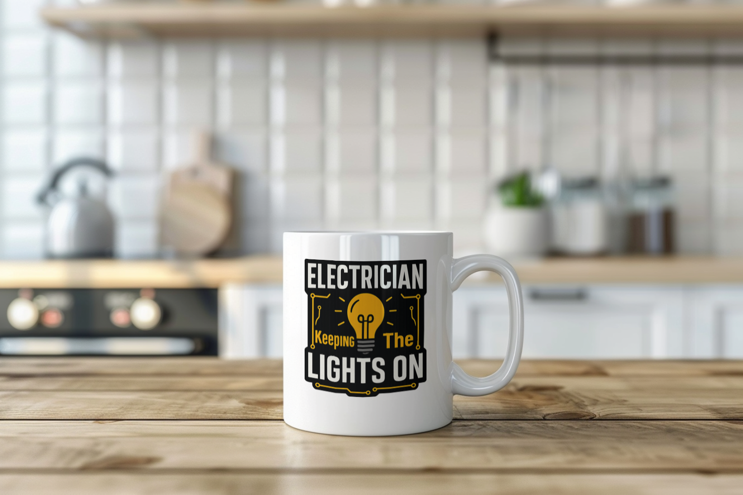Electrician Keeping The Lights On Coffee Mug | Unique Gift | Ceramic Mug