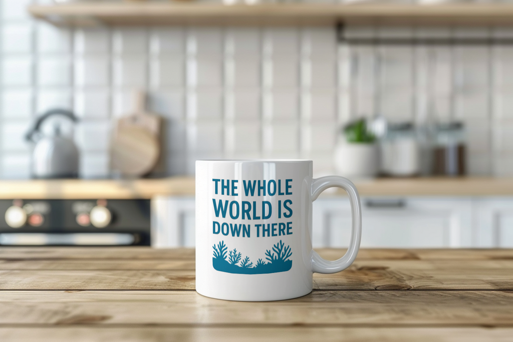 Scuba Diver The Whole World Is Down There Coffee Mug | Unique Gift | Ceramic Mug