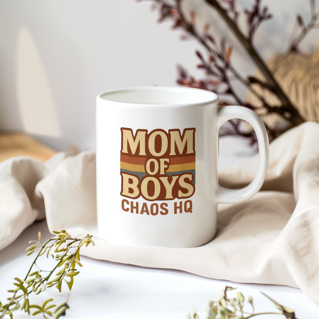 Mom Of Boys Always On Duty Coffee Mug | Boy Mom Appreciation | Ceramic Mug