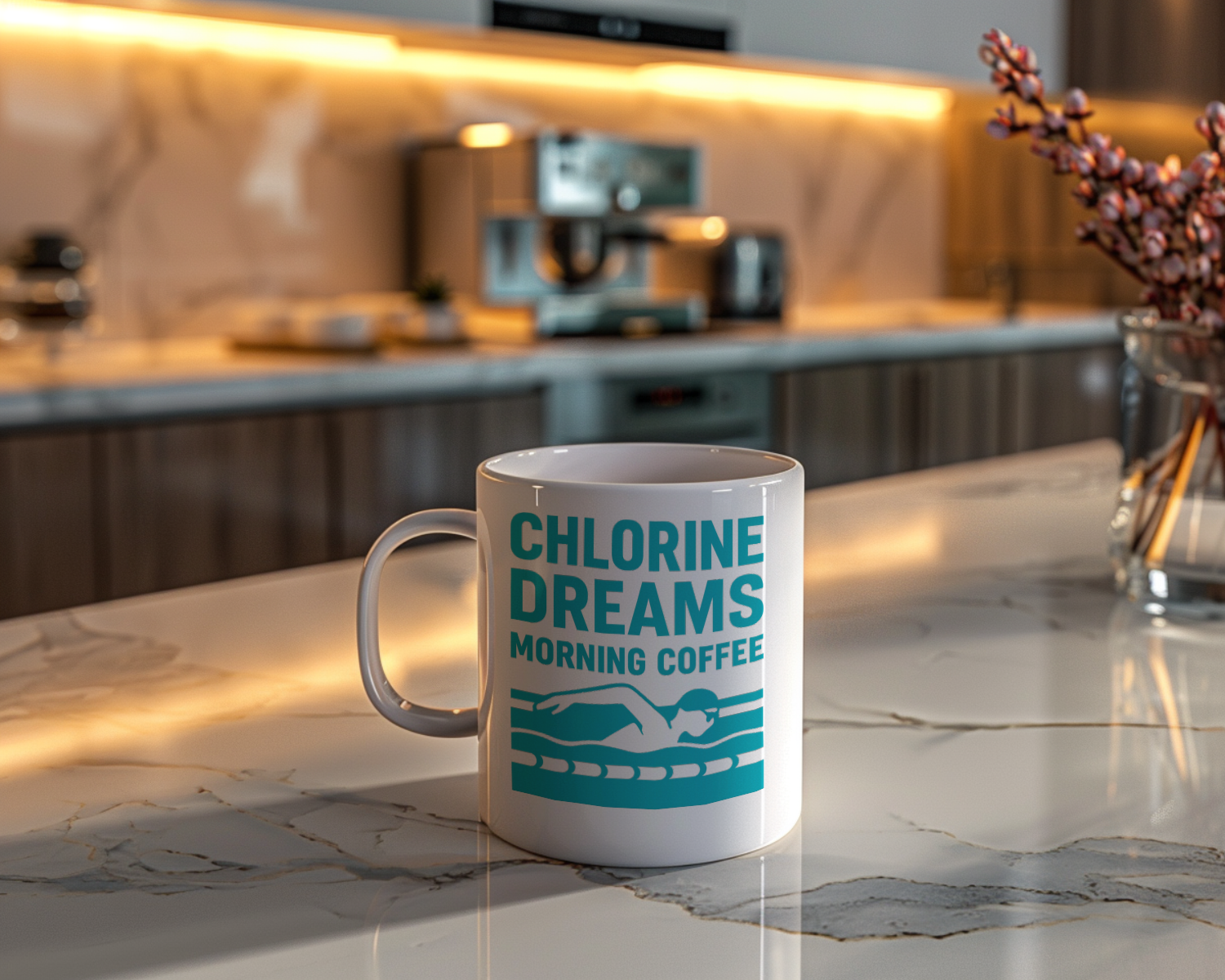 Swim Coach Chlorine Dreams And Morning Coffee Coffee Mug | Coffee Lover Gift | Ceramic Mug