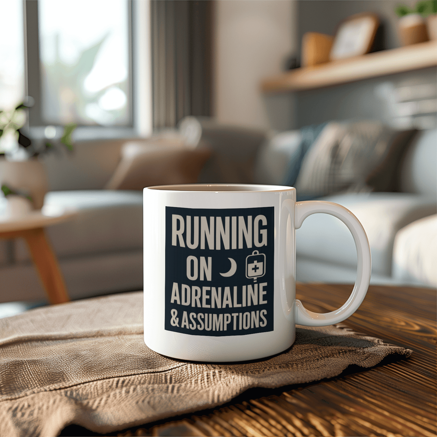 Night Shift Nurse Running On Adrenaline And Assumptions Coffee Mug | Nurse Gift | Ceramic Mug