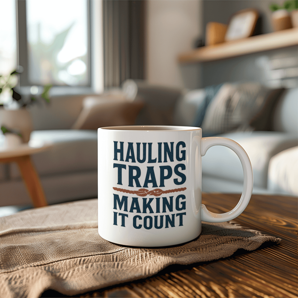 Lobsterman Hauling Traps And Making Coffee Count Coffee Mug | Coffee Lover Gift | Ceramic Mug