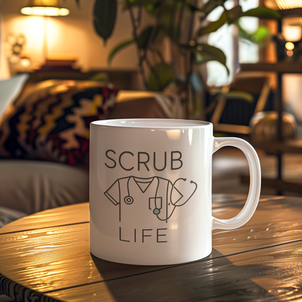 Scrub Life Coffee And Compassion Coffee Mug | Nurse Appreciation | Ceramic Mug