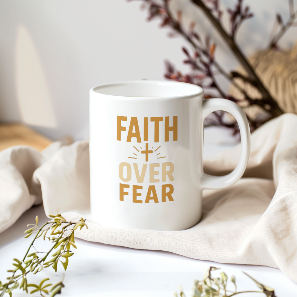 Faith Over Fear Every Single Morning Coffee Mug | Unique Gift | Ceramic Mug
