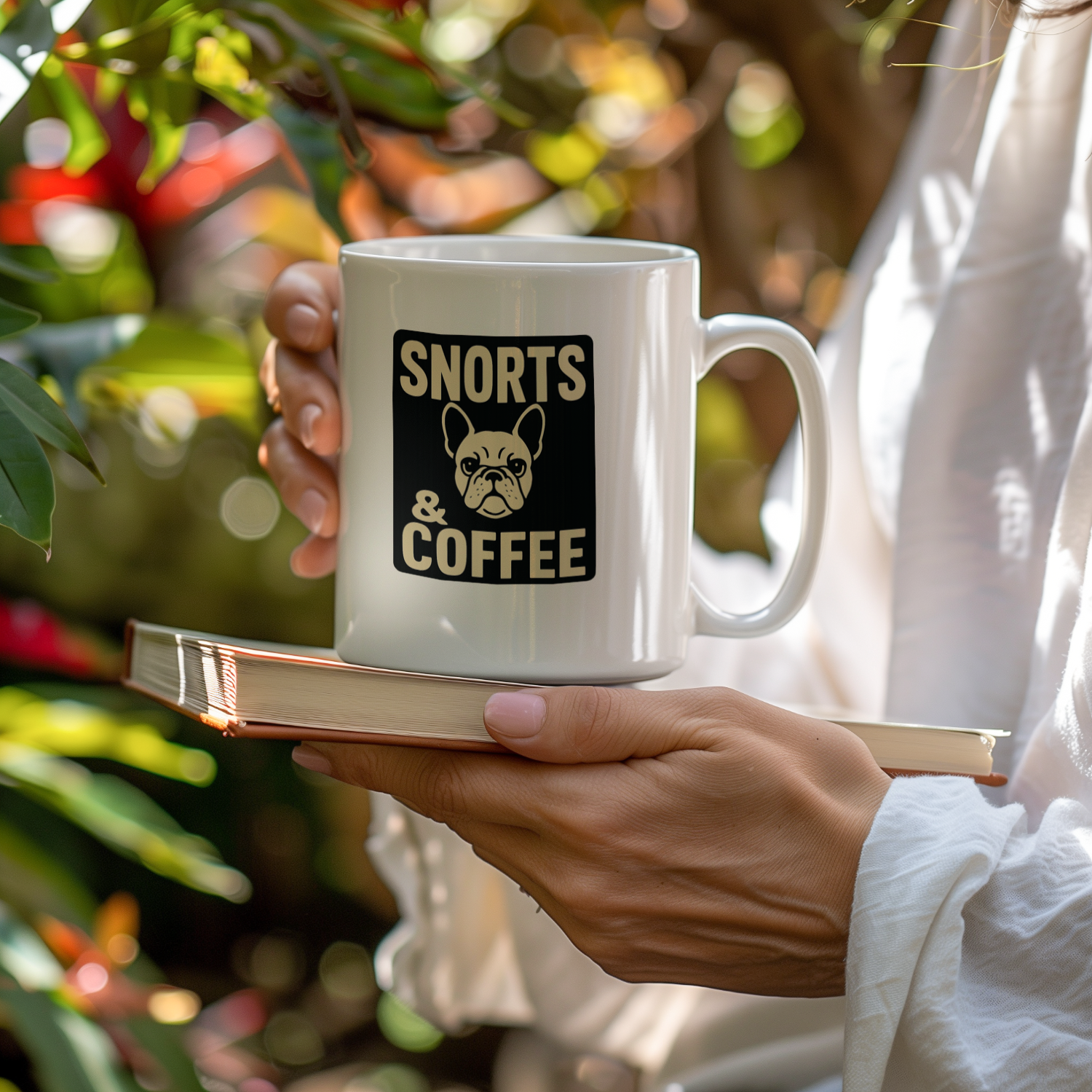 French Bulldog Dad Snorts And Coffee Coffee Mug | Dog Lover Gift | Ceramic Mug