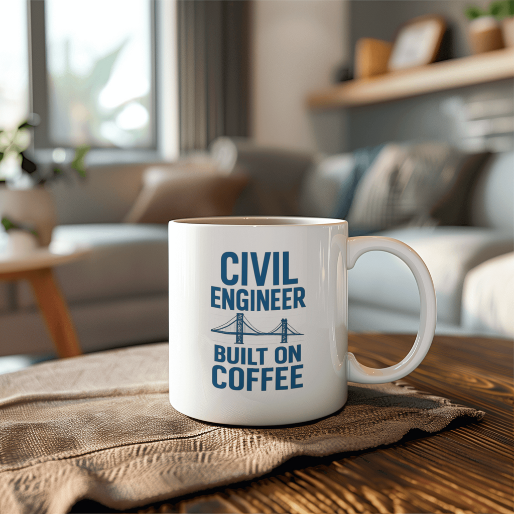 Civil Engineer Built On Coffee Coffee Mug | Coffee Lover Gift | Ceramic Mug