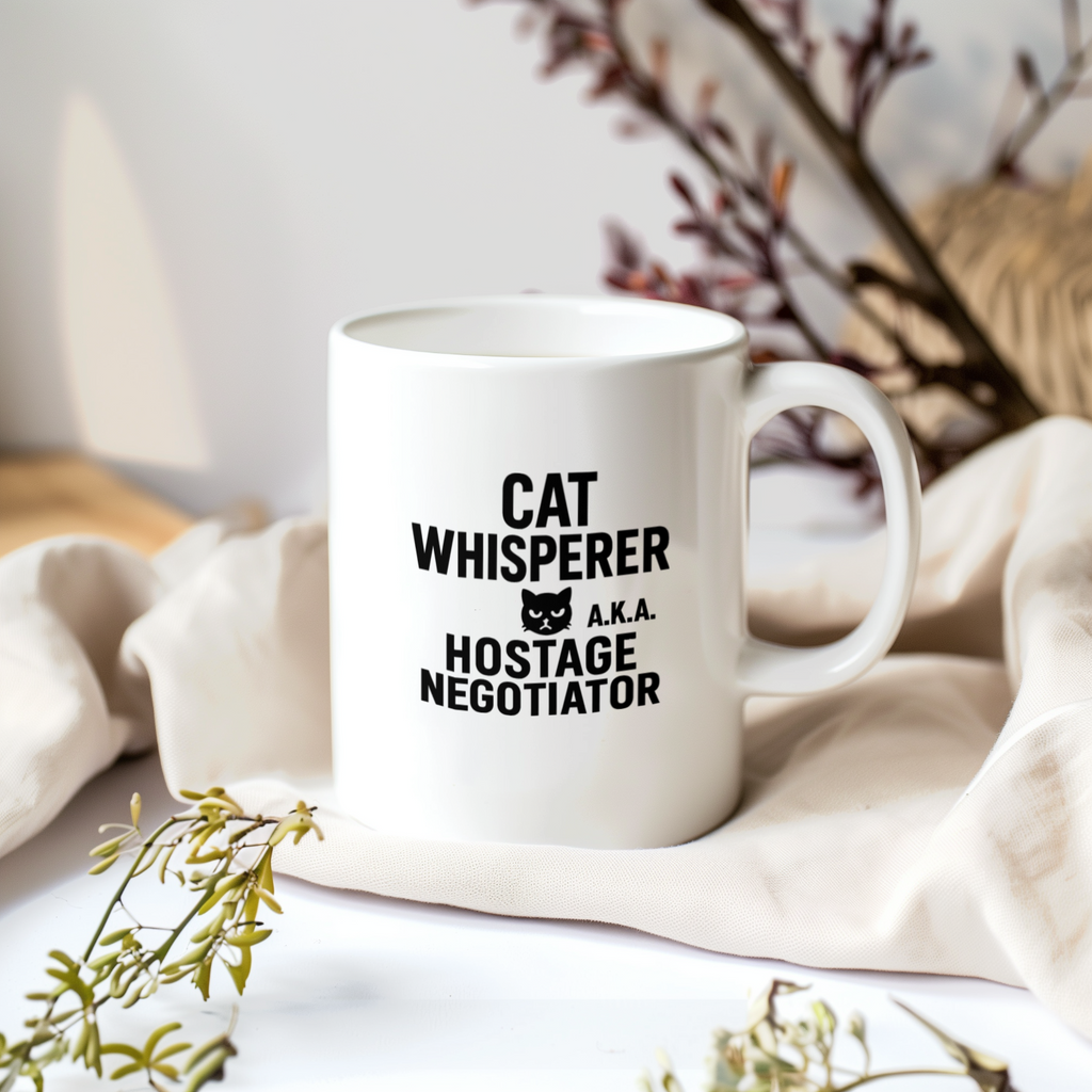 Cat Whisperer More Like Cat Hostage Negotiator Coffee Mug | Cat Lover Gift | Ceramic Mug