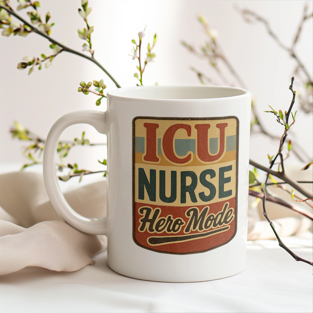 Intensive Care Nurse Fueled By Coffee Coffee Mug | ICU Nurse Humor | Ceramic Mug