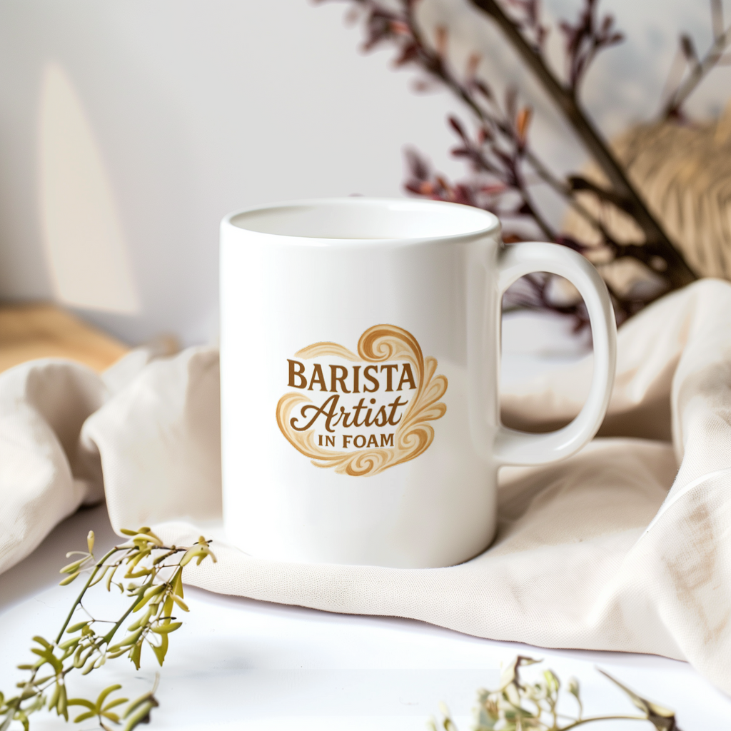 Barista Artist In Foam Ceramic Mug