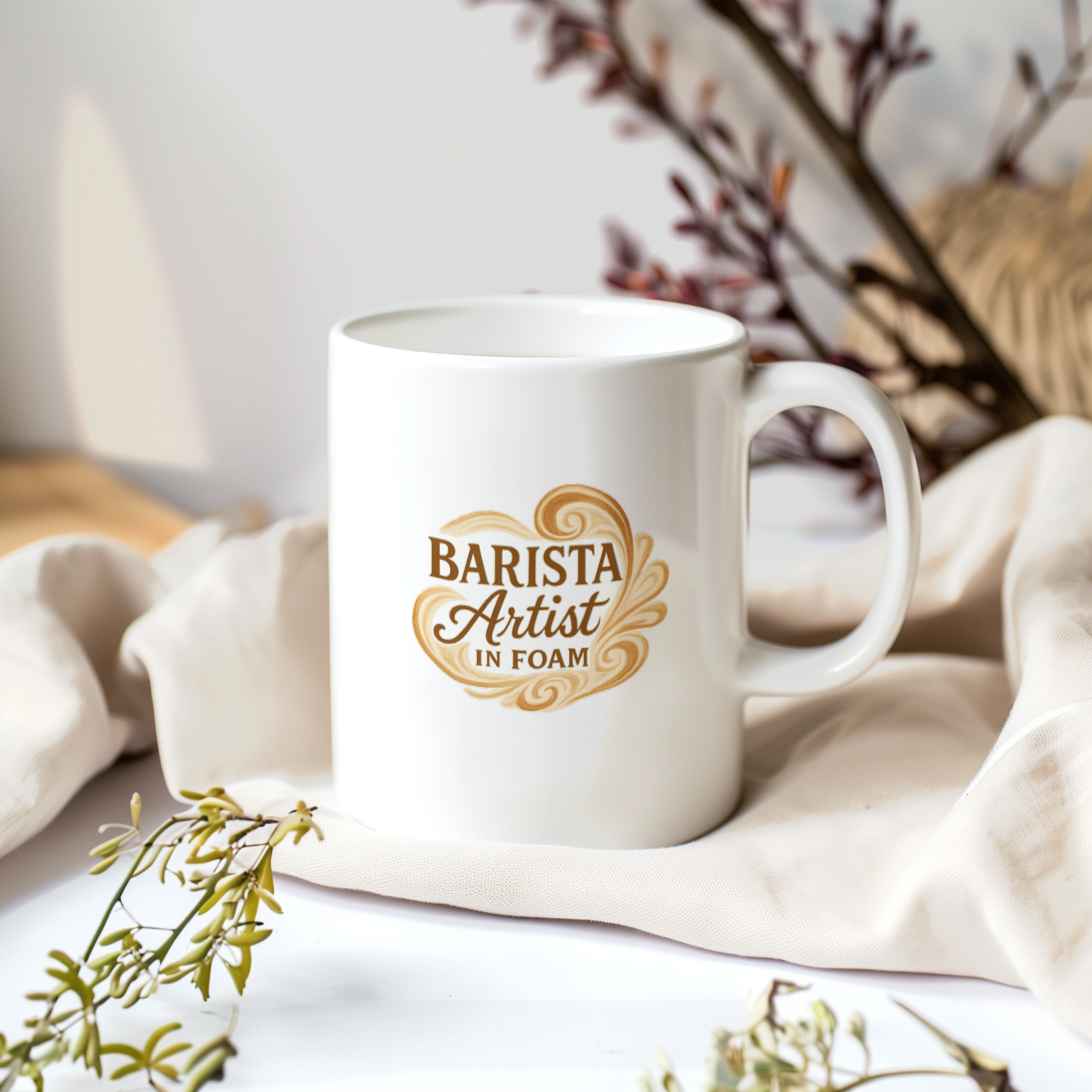 Barista Artist In Foam Ceramic Mug