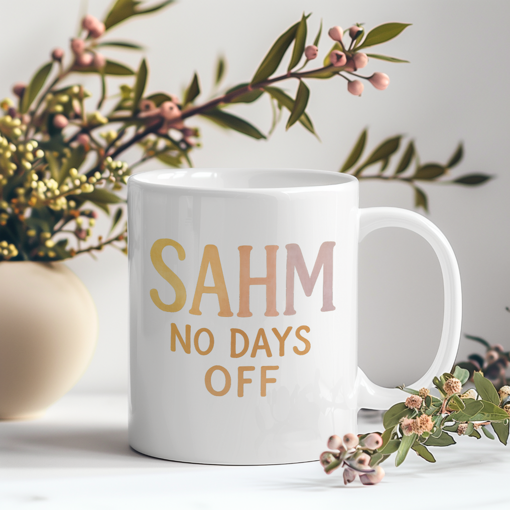 Stay At Home Mom Unpaid Overworked Undercaffeinated Coffee Mug | SAHM Humor | Ceramic Mug