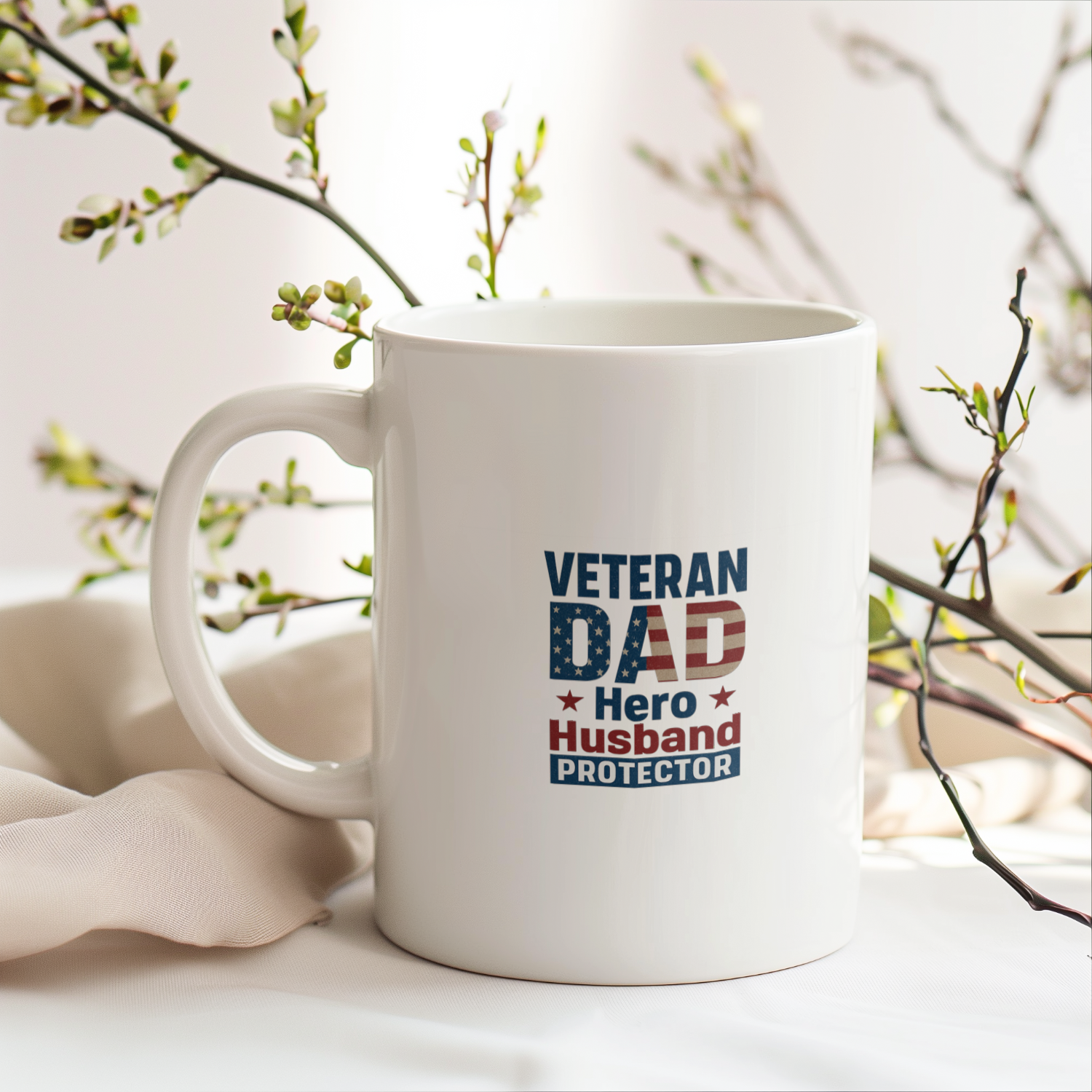 Veteran Dad Hero Husband Protector Ceramic Mug