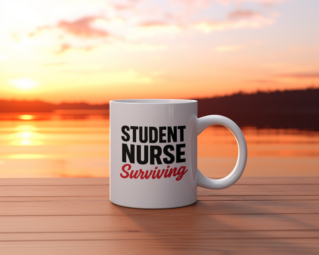 Student Nurse Studying Hard Coffee Harder Coffee Mug | Nursing Humor | Ceramic Mug