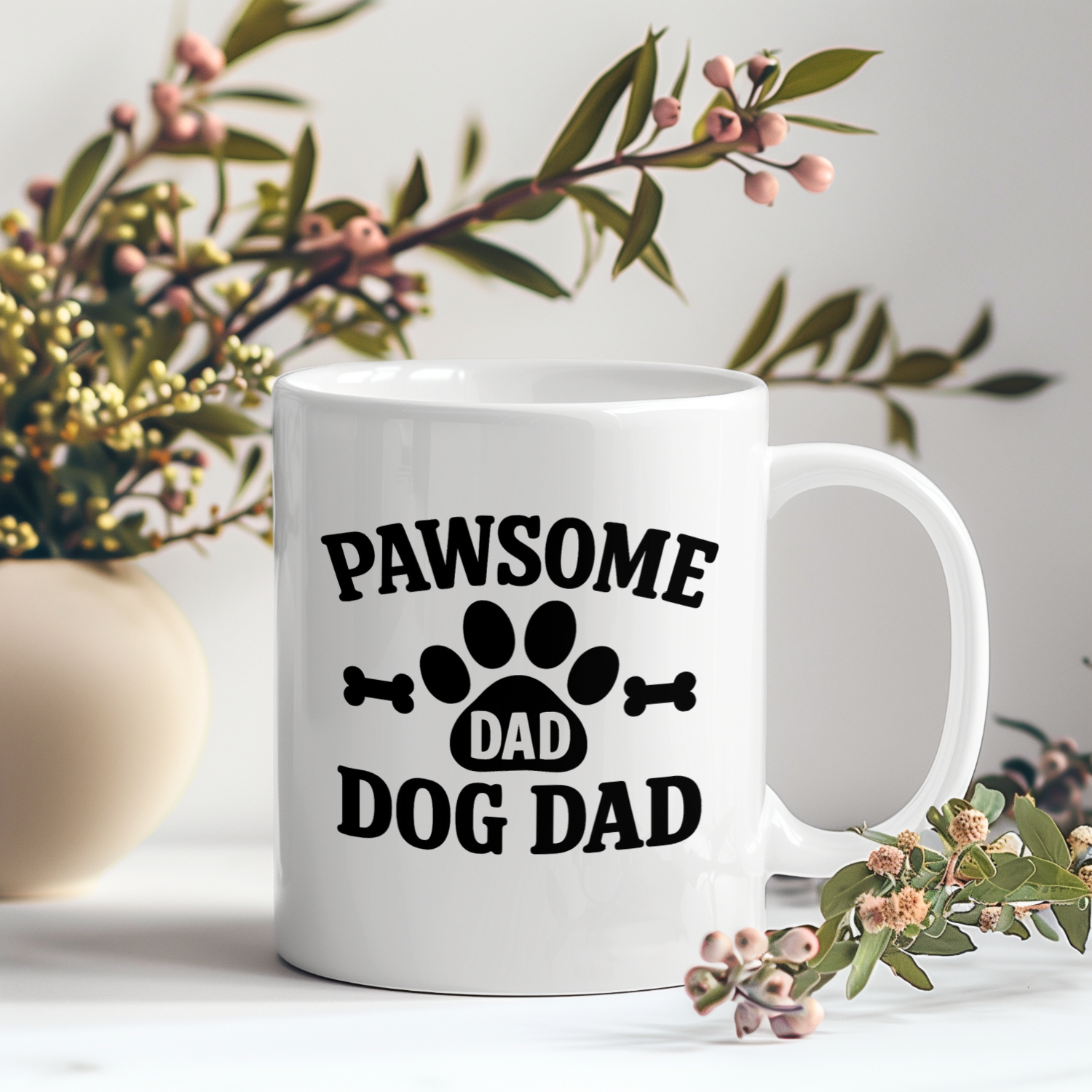 Dog Dad Pawsome Morning Coffee Mug | Dog Lover Gift | Ceramic Mug