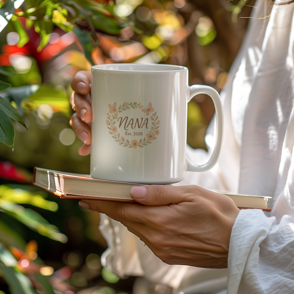 Nana Est 2026 New Grandmother Coffee Mug | Unique Gift | Ceramic Mug